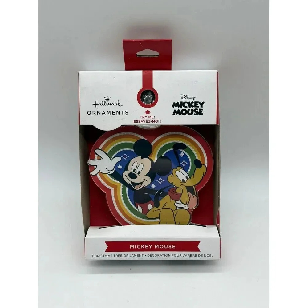 Hallmark‎ Disney Mickey Mouse and Pluto Light-Up Christmas Tree Ornament New